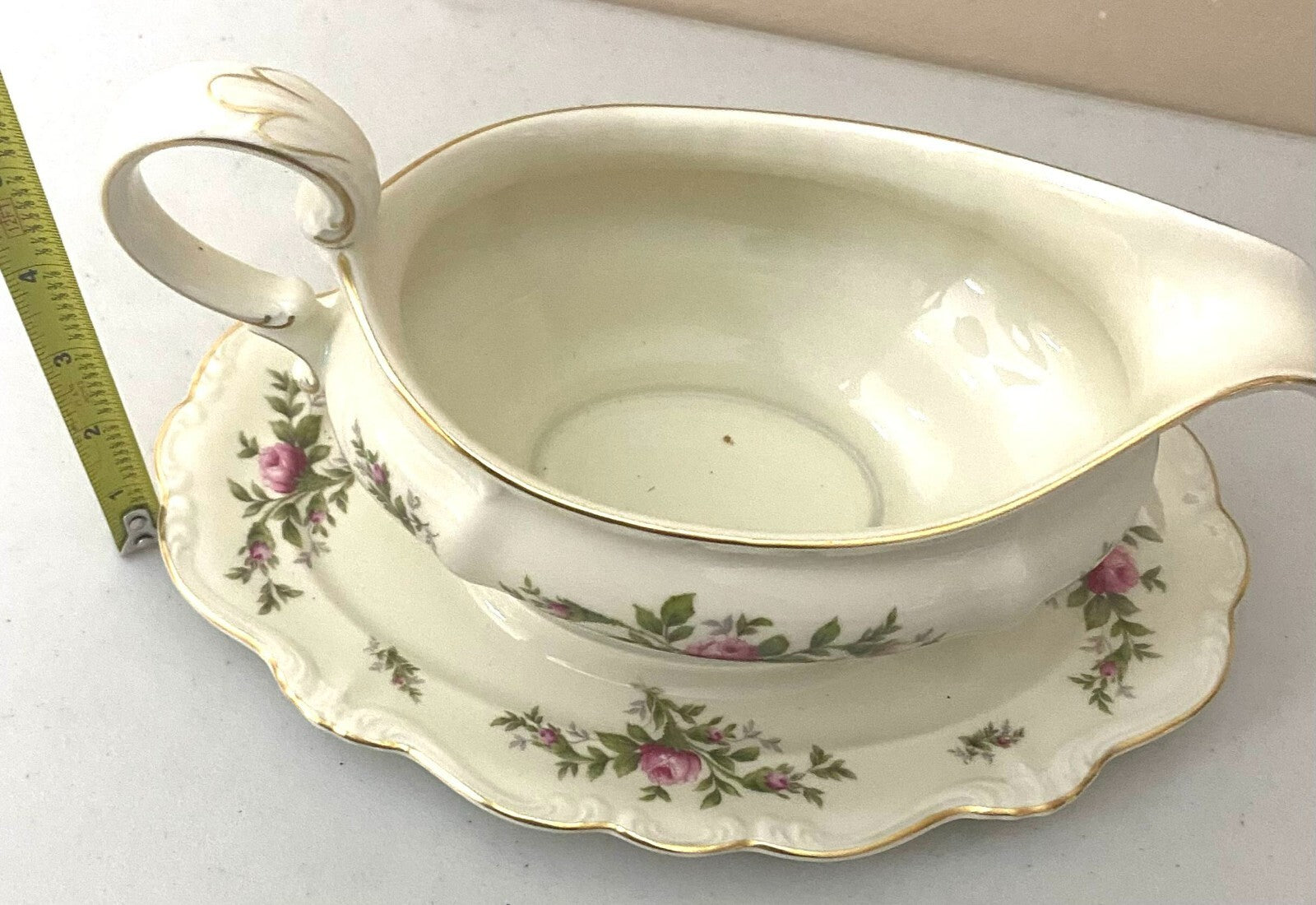 Rosenthal White Porcelain Pompadour Floral Design Gravy Boat