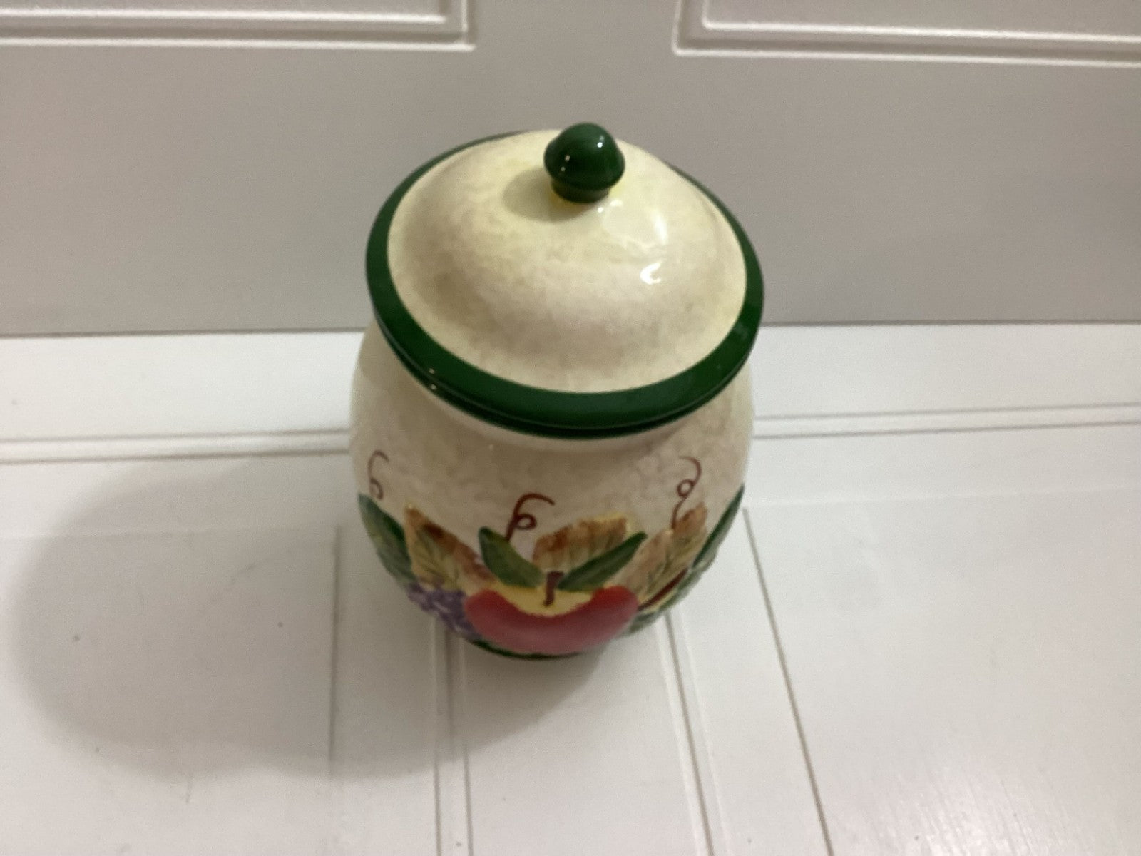 Nonni's Biscotti Hand Painted Fruits Ceramic Cookie Jar