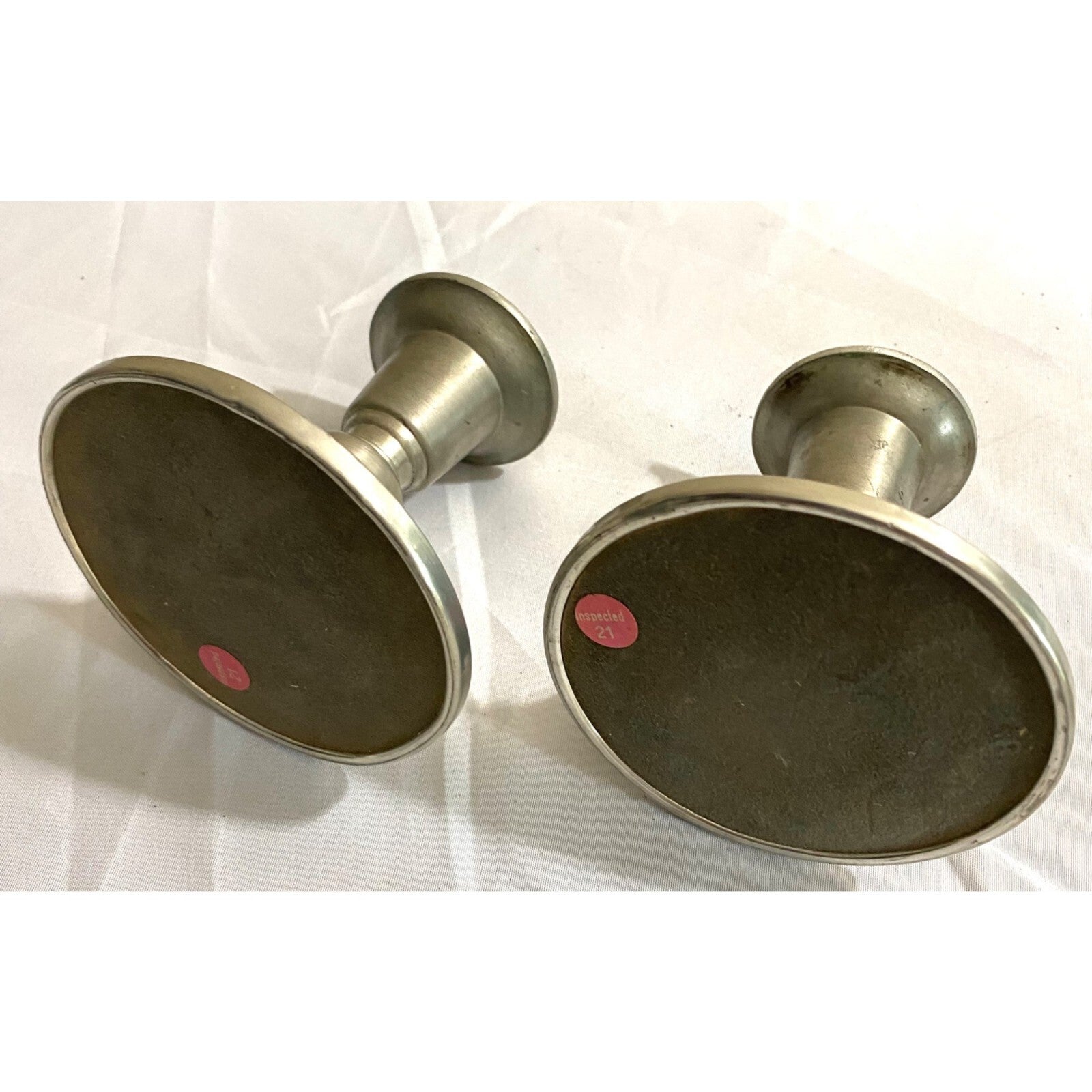 Pair of pewter Short Candle Holder