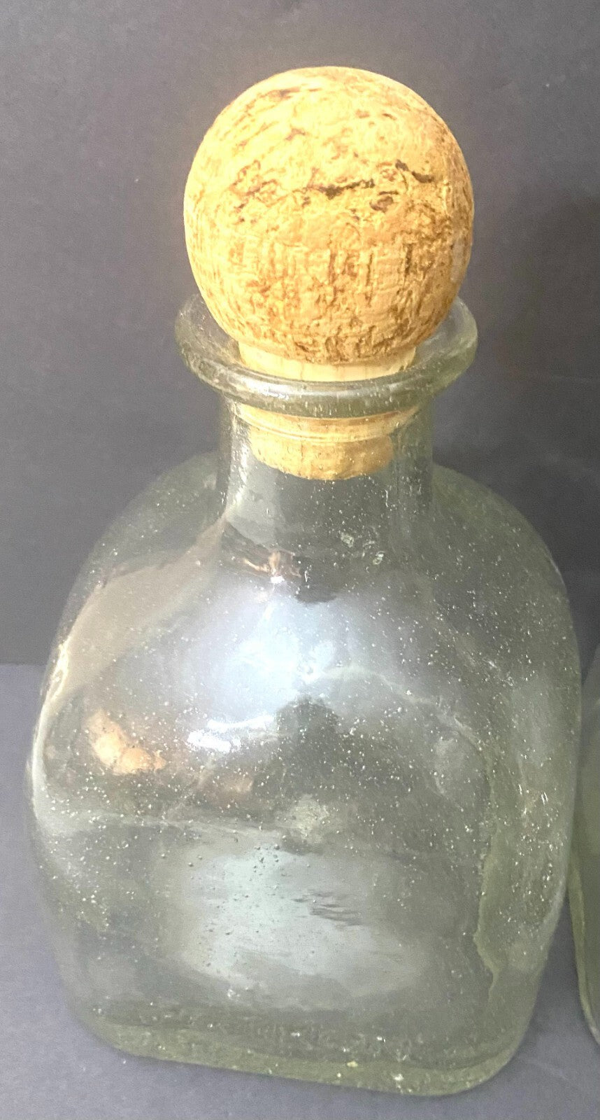 Lot Of 4 Clear Glass Patron Display Tequila Decanters With Cork Lid