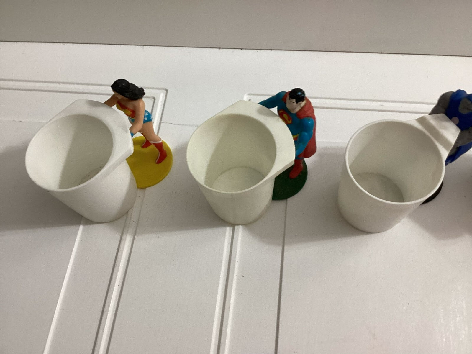 Vintage Lot Of 4-1988 Burger King DC Superheroes Cup Holder Collectibles