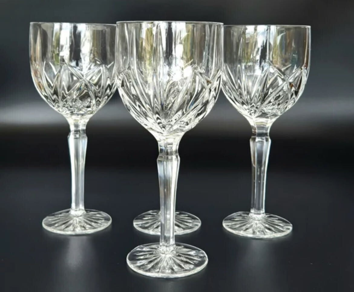 Set Of 4 Waterford Marquis Crystal Brookside Wine Glass/Water Goblets