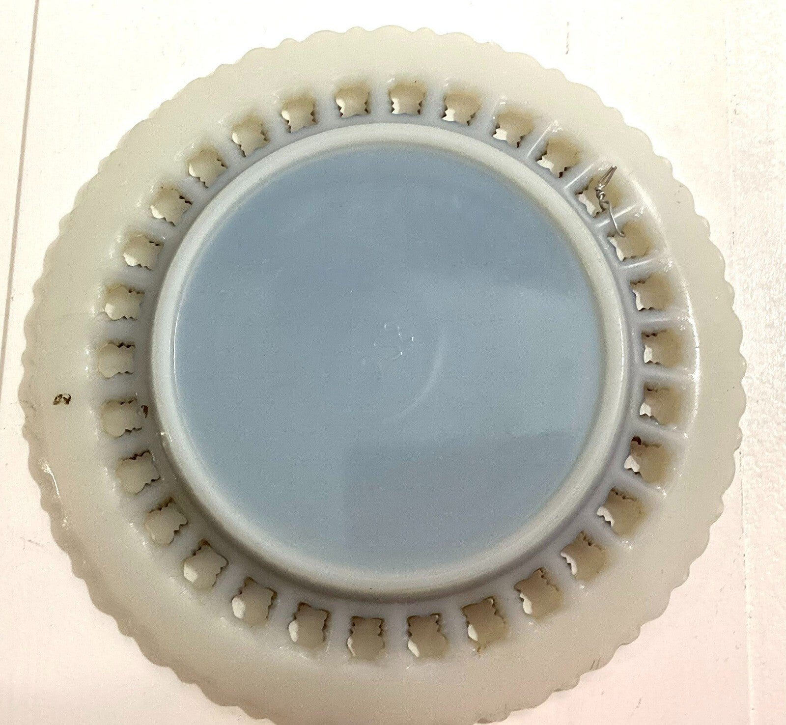 Antique Milk Glass Wall Hanging Plate Picture Decoration