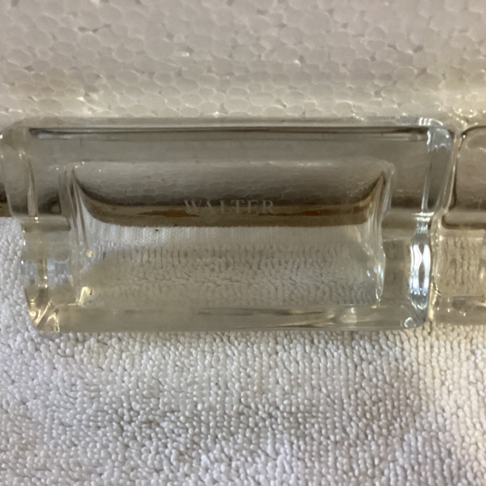 Pair Of 2 Small Crystal Ashtray Engraved Betty-Walter Individually