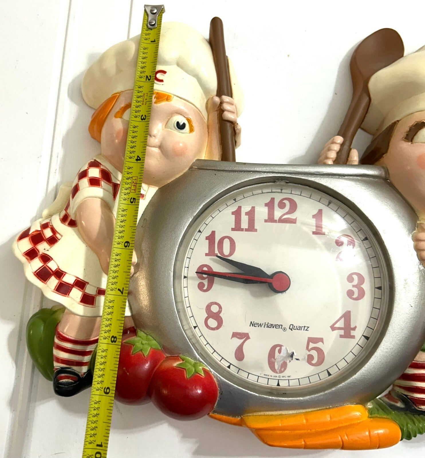 Vintage Campbell Soup Kids Chef Hanging Quartz Battery Operated Clock