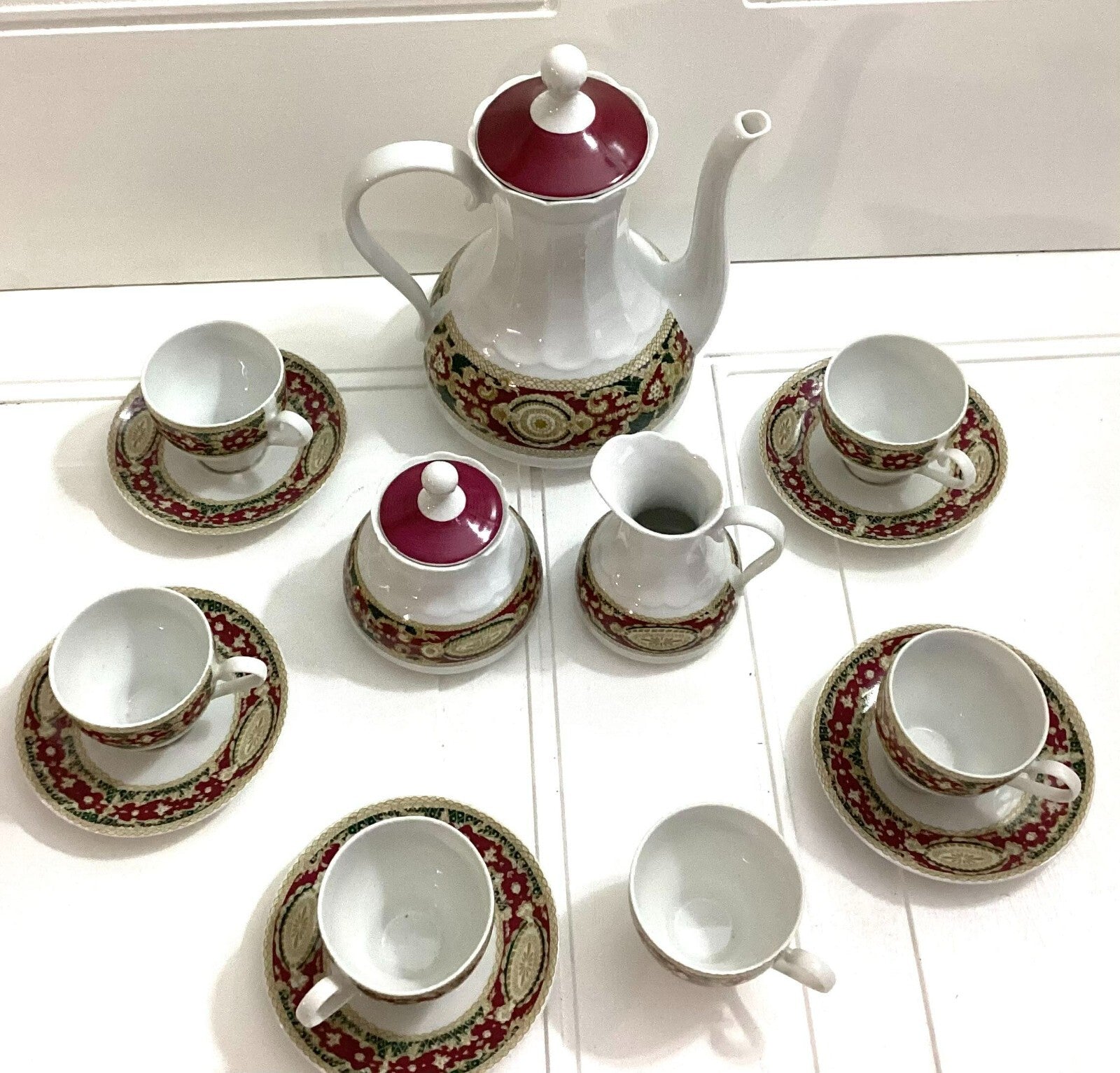 Vintage Edelstein Bavaria Tea Set With Lidded Sugar And Creamer