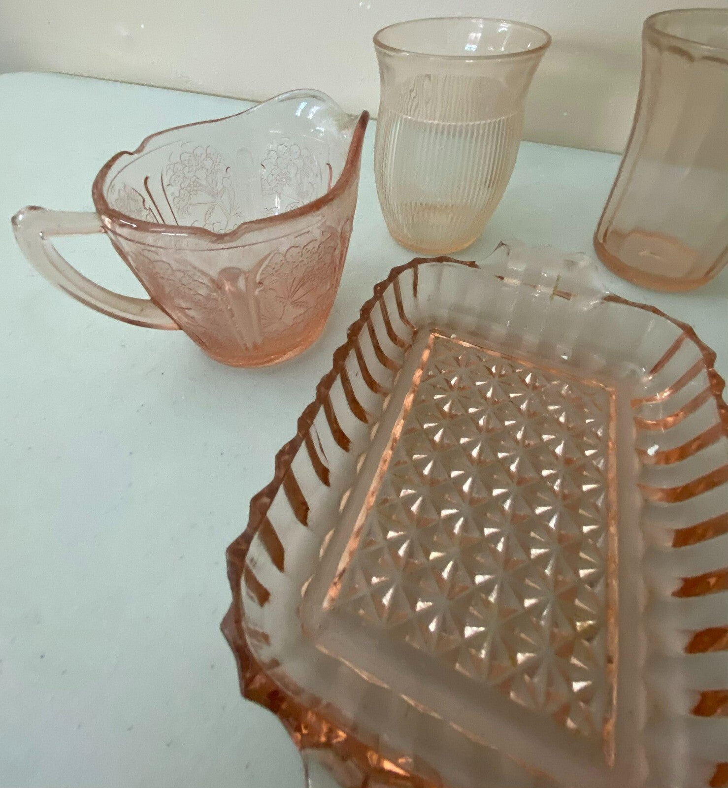 Set Of 5 Serving Depression Glass