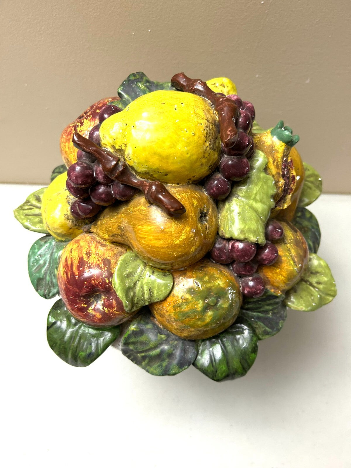 Vintage 14” Italian Tera Cotta Fruit Basket