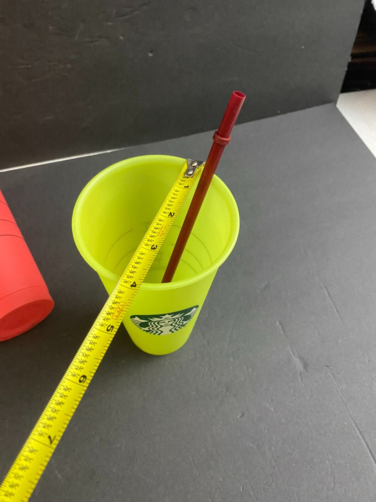 Starbucks Red And Yellow With Straw Reusable Cups - No Lid