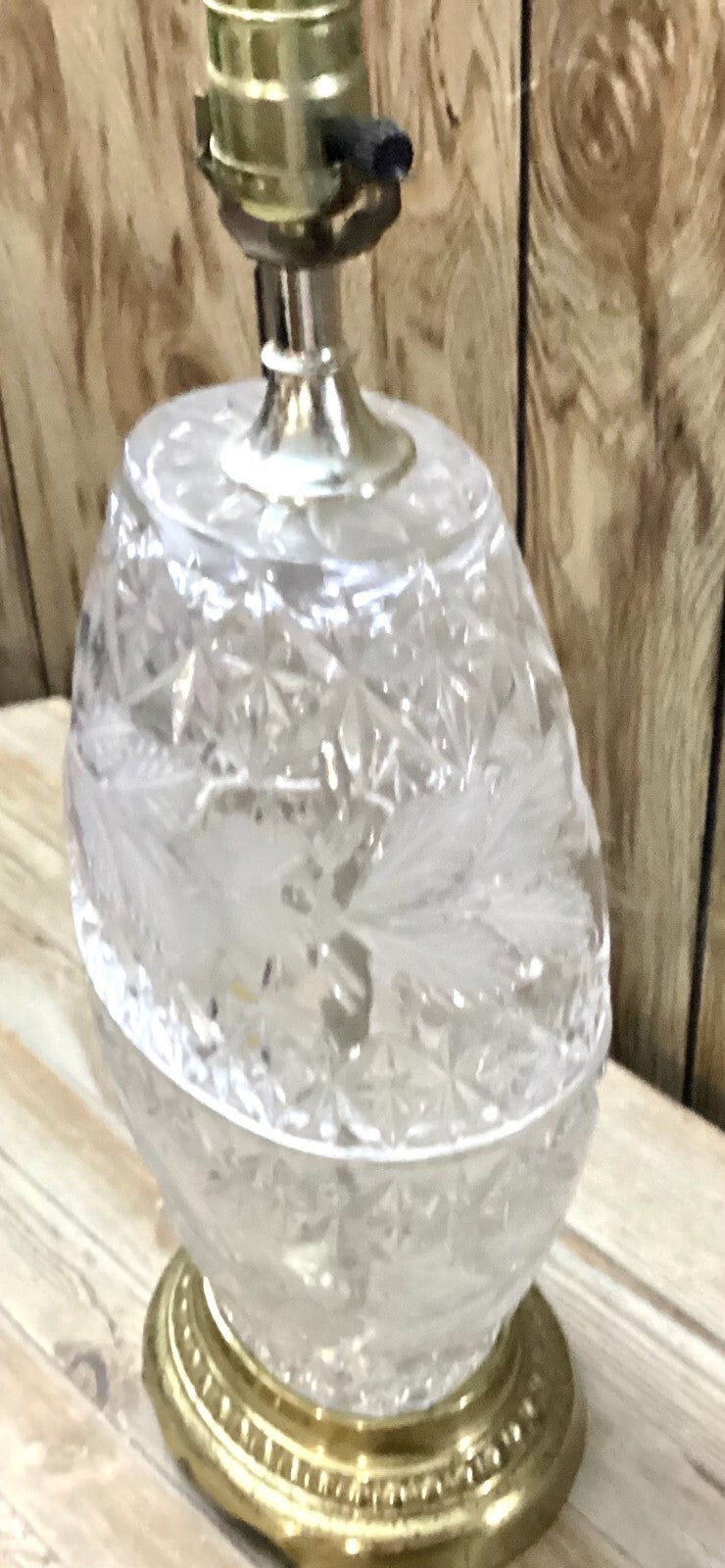 Mid Century White Pressed Glass Electric Operated Table Lamp