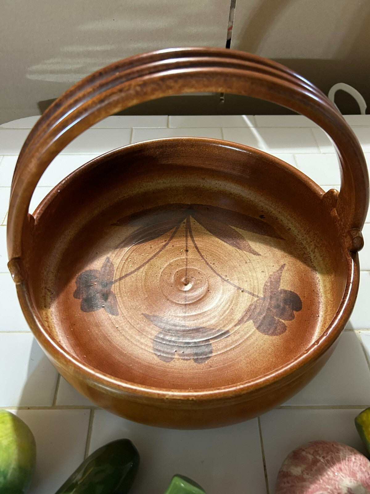 Vintage Hand Made Mamma Ro Fruits And Vegetables Terracotta Basket