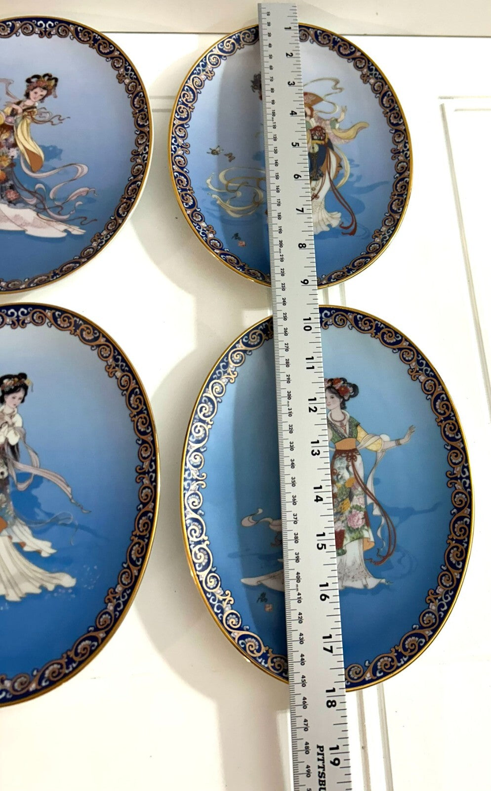 Set Of 6 The Bradford Exchange Geisha Oval Shaped Wall Hanging Display Plates