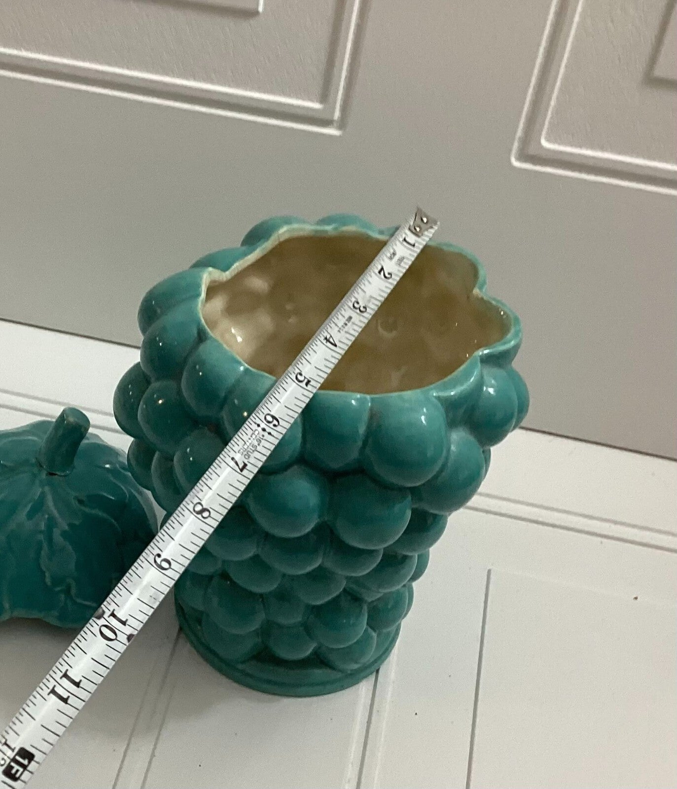 Vintage Red Wing Pottery Green Grapes 12 Inch Cookie Jar