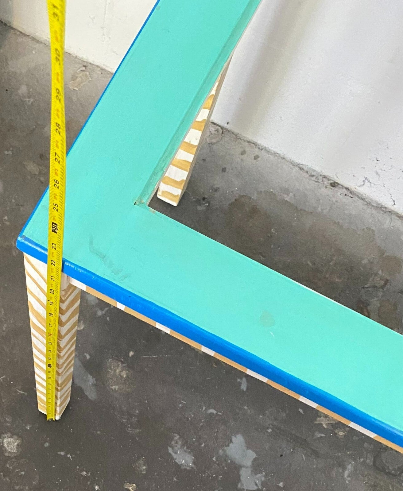 Hand Painted Rectangular Shaped Removable Top Side Table 25.5 X 17 X 22.5 In