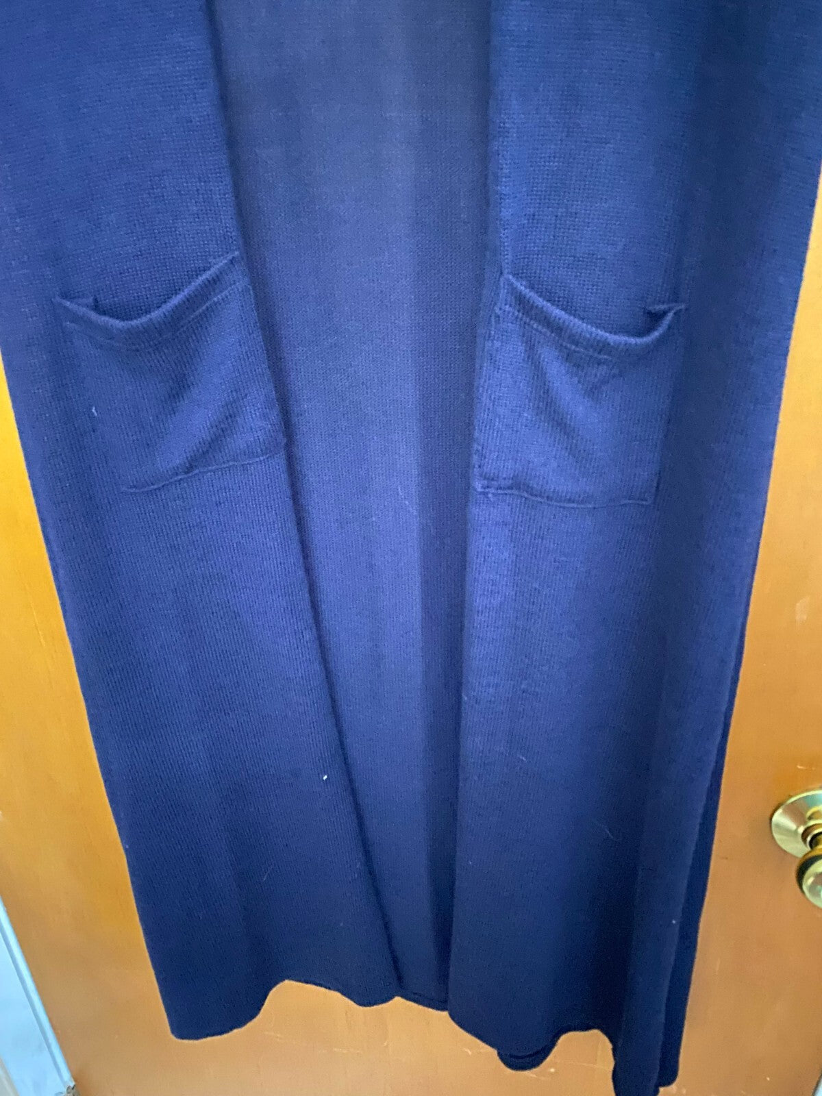 Agnes & Dora Womens Blue Sleeveless Long Open Cardigan With Pockets Size XL
