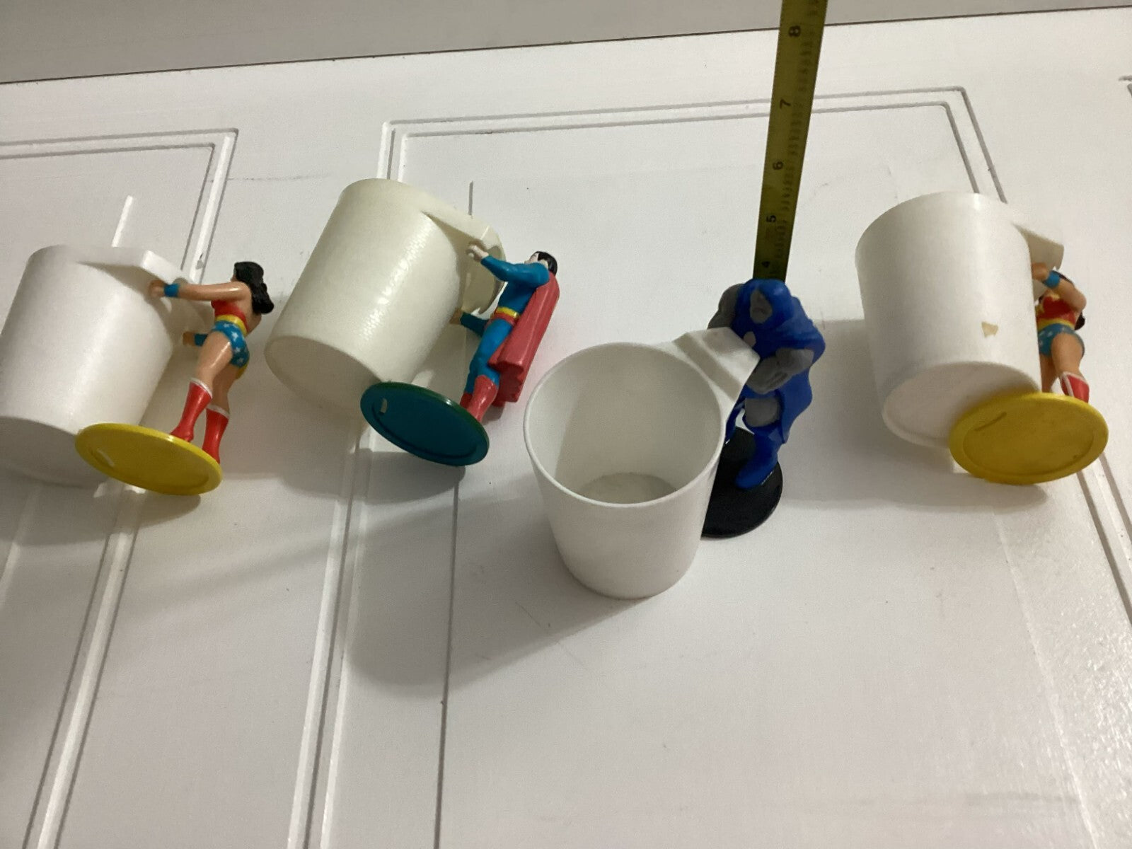 Vintage Lot Of 4-1988 Burger King DC Superheroes Cup Holder Collectibles