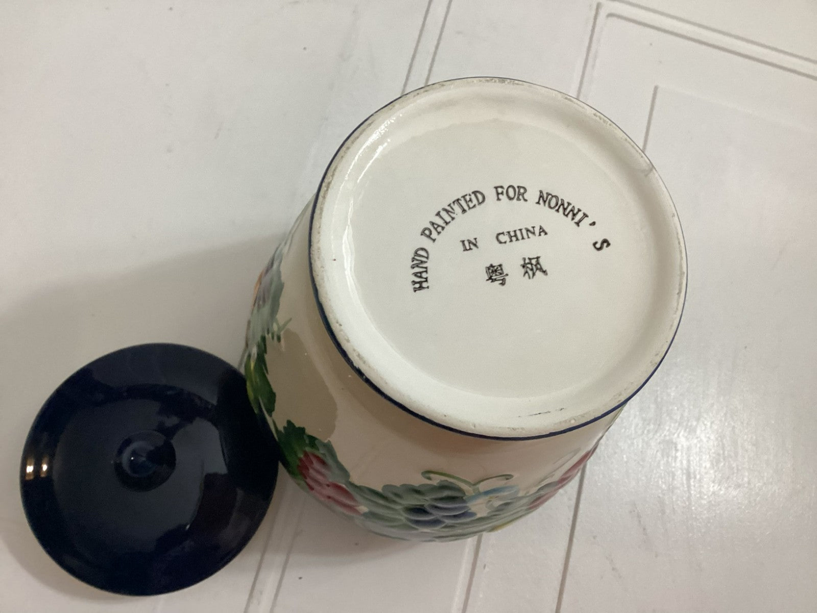 Nonni's Biscotti Multicolor Hand Painted Lidded Cookie Jar