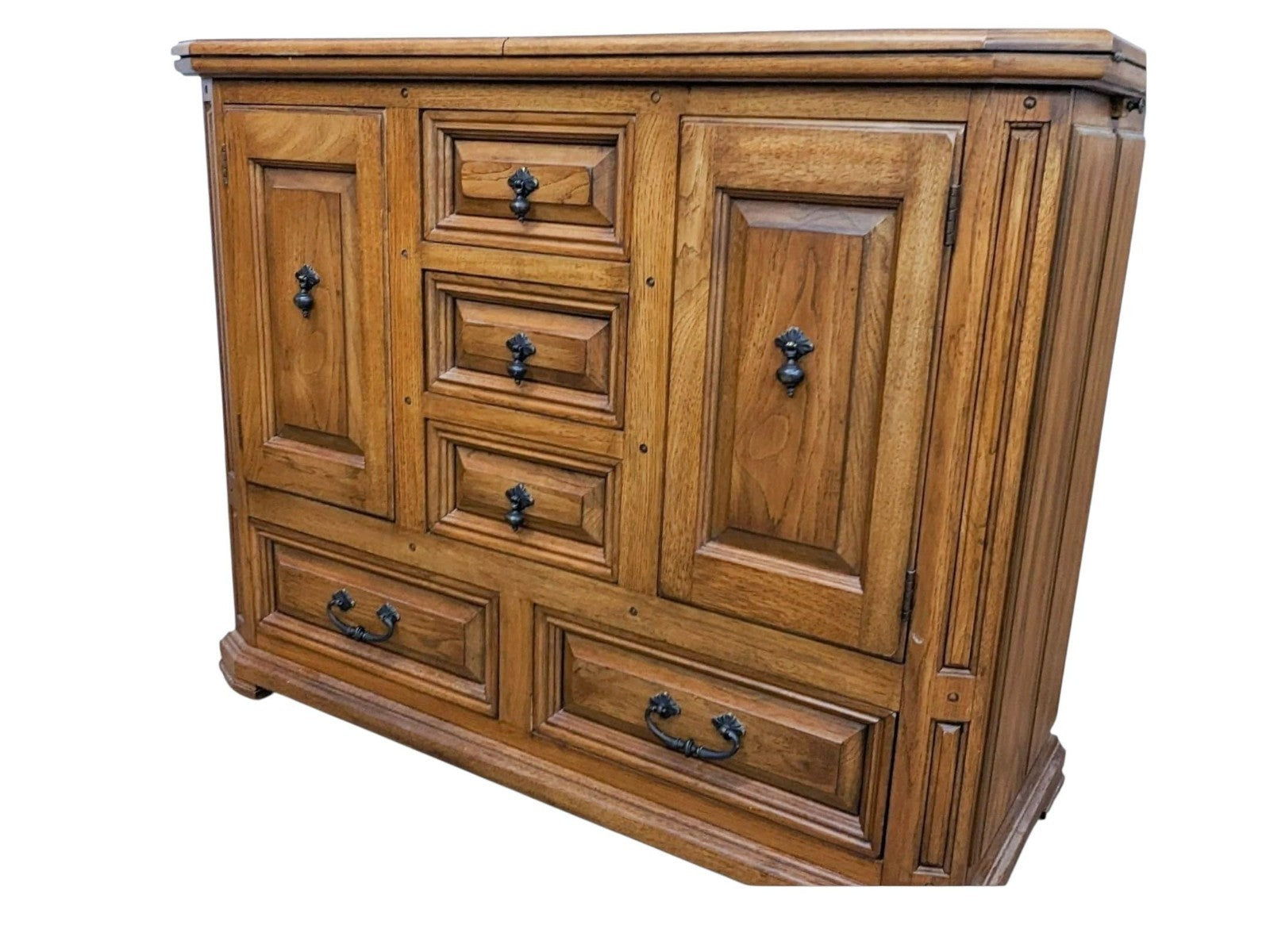 Vtg ThomasVille Huntley Flipflop Cabinet Server With 5 Drawers And Wine Rack