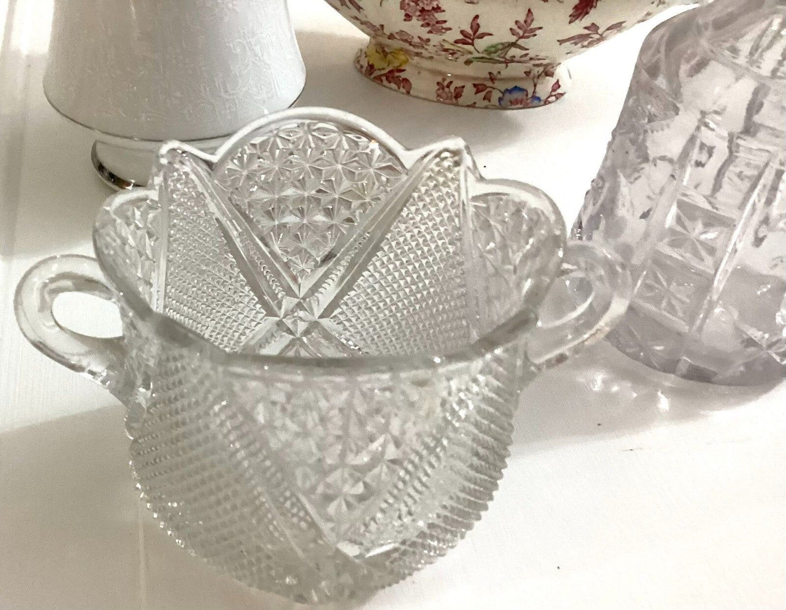 Vintage Lot Of 4 Pcs Of Creamer, Cruet, Sugar dish,gravy Dish
