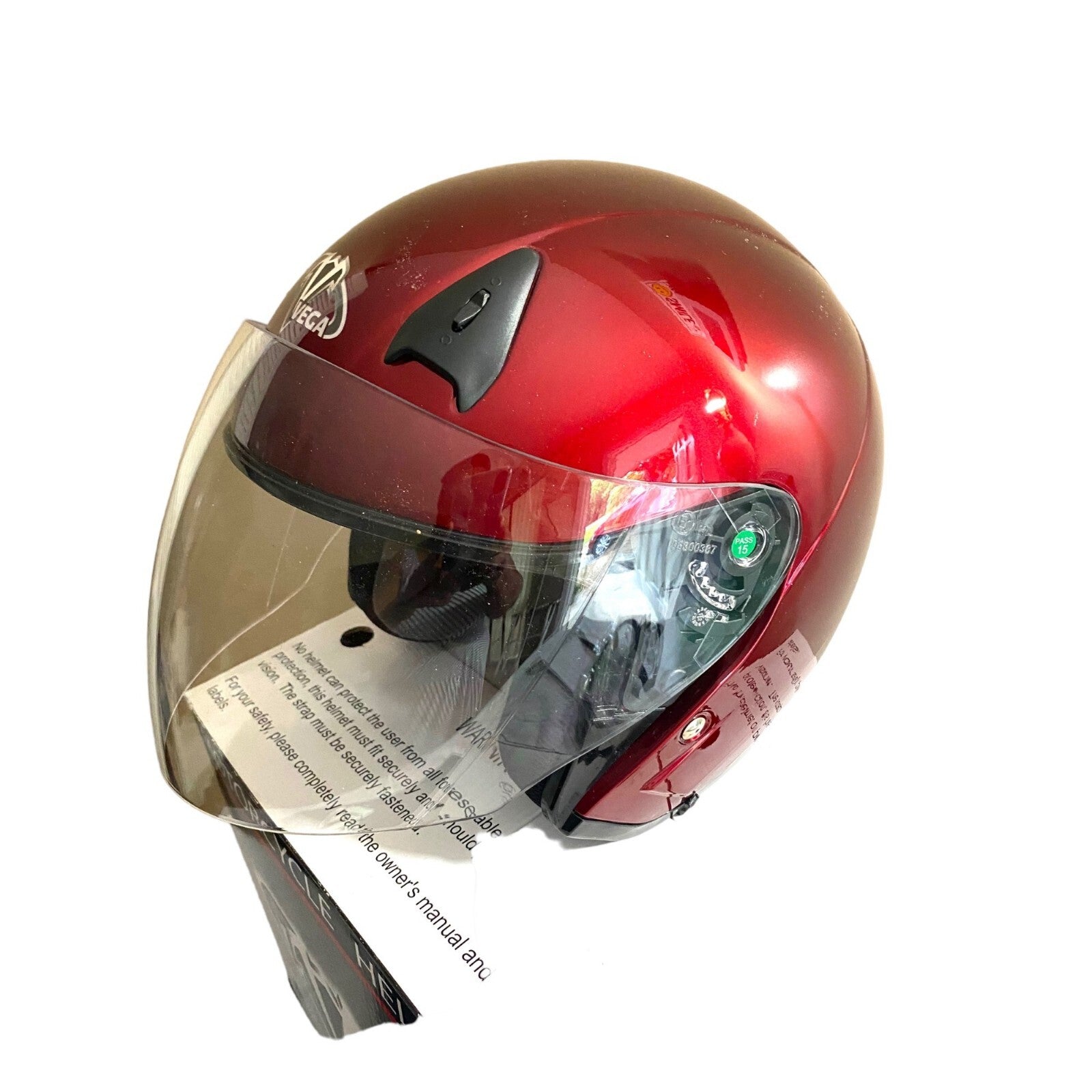 Vega Motocycle Helmet new boxed Color Candy red sz XL