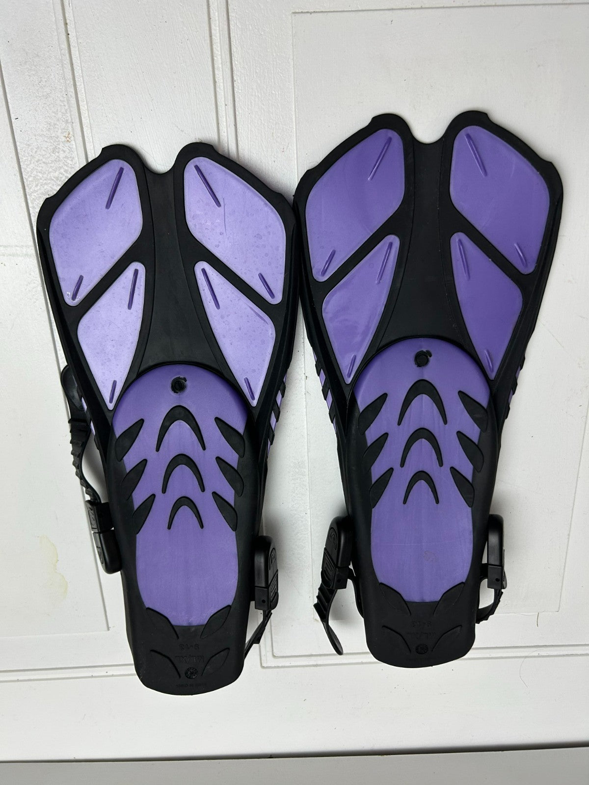CAPAS Snorkel Fins/Swim Fins Adjustable Size ML/XL (9-13) Purple/Black
