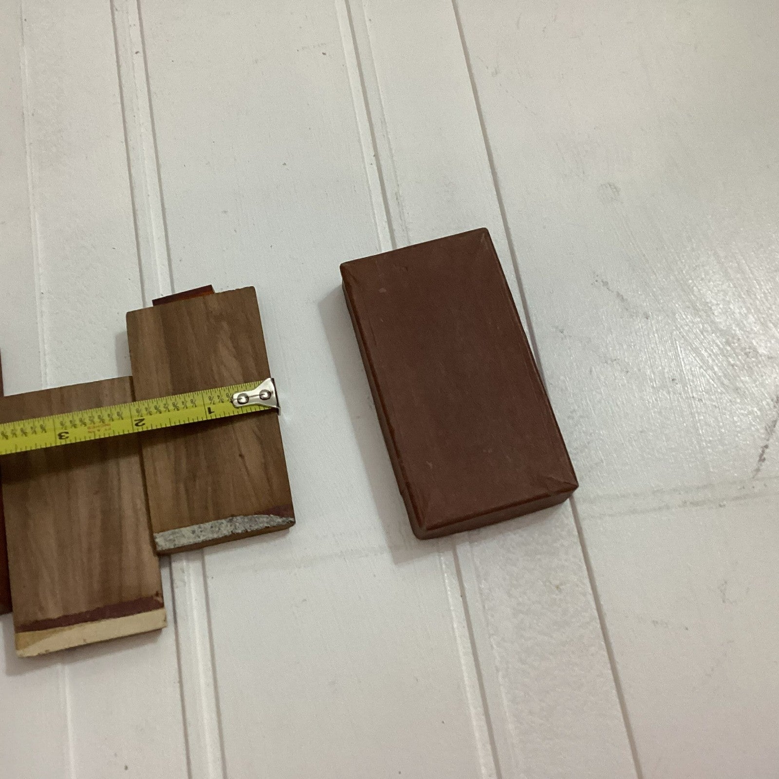 Vintage Brown Wooden Rectangular Small Cribbage Board