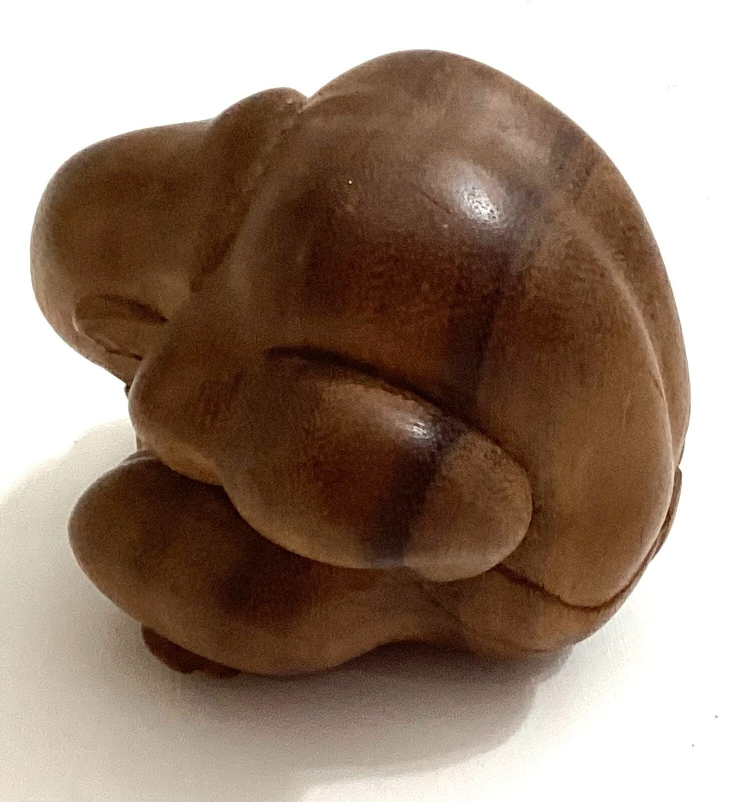 Wooden Carved Weeping Buddha Sculpture