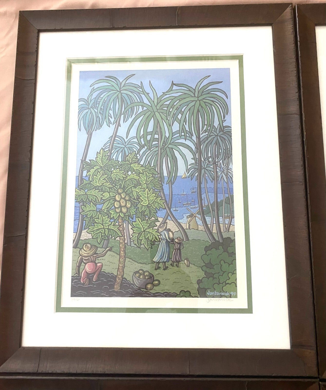 Set of 4 Wall Hanging Watercolor Arts By Jan Warwick