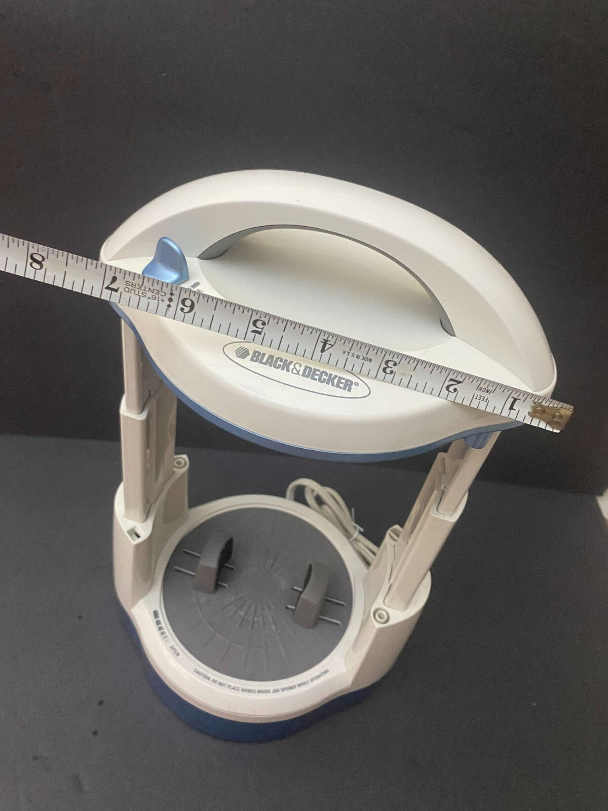 Black & Decker White Blue Adjustable Lid Electric Automatic Jar Opener