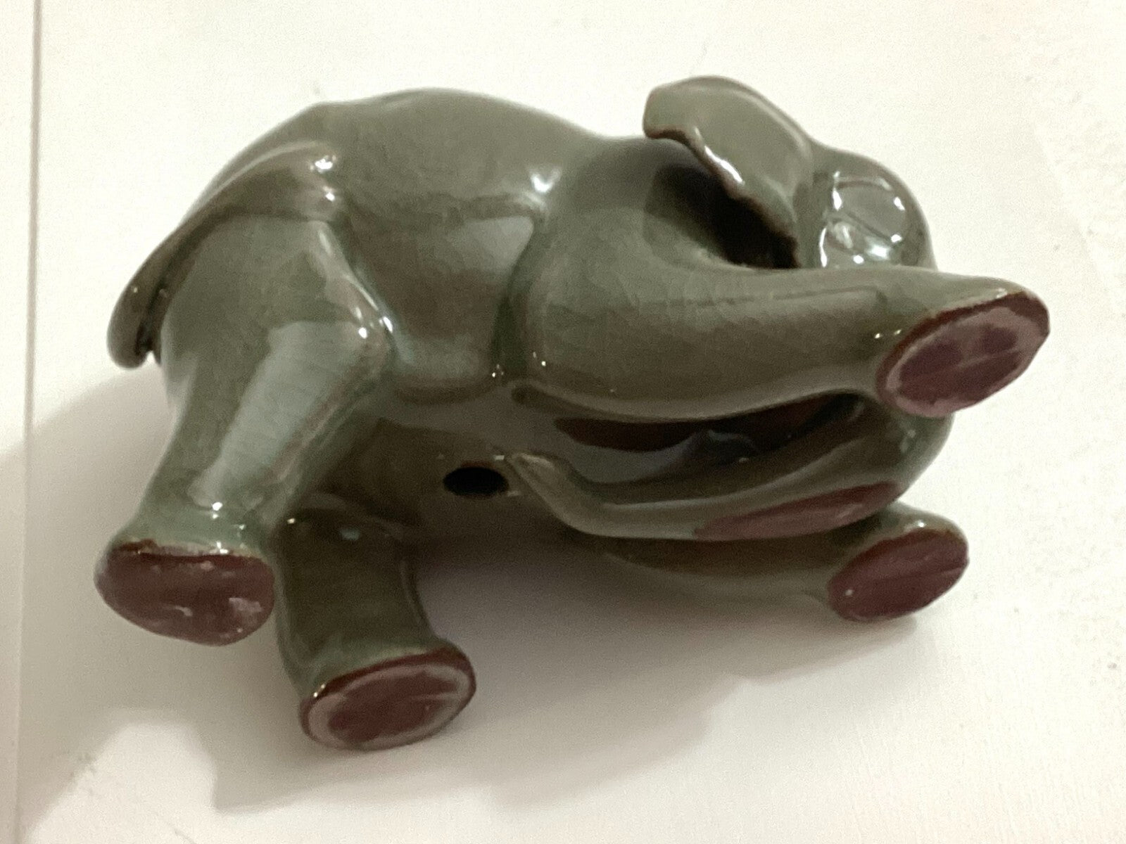 Lot Of 2 Hilda Flack Green Celadon Elephant Figurines