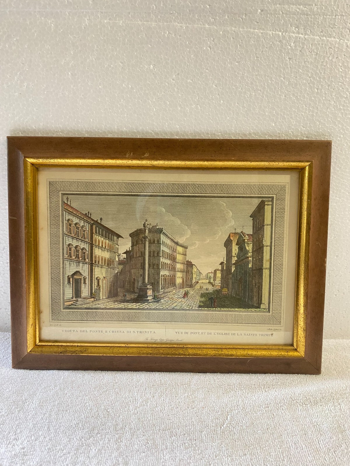 Giuseppe Zocchi Veduta Del Ponte E Chiesa Di S. Trinita Italy Painting