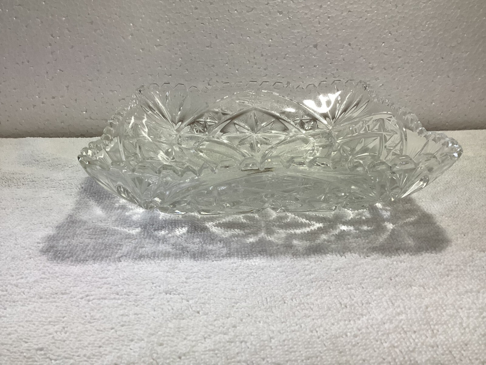 Violetta Thick Hand Cut Glass Square Dish 8”
