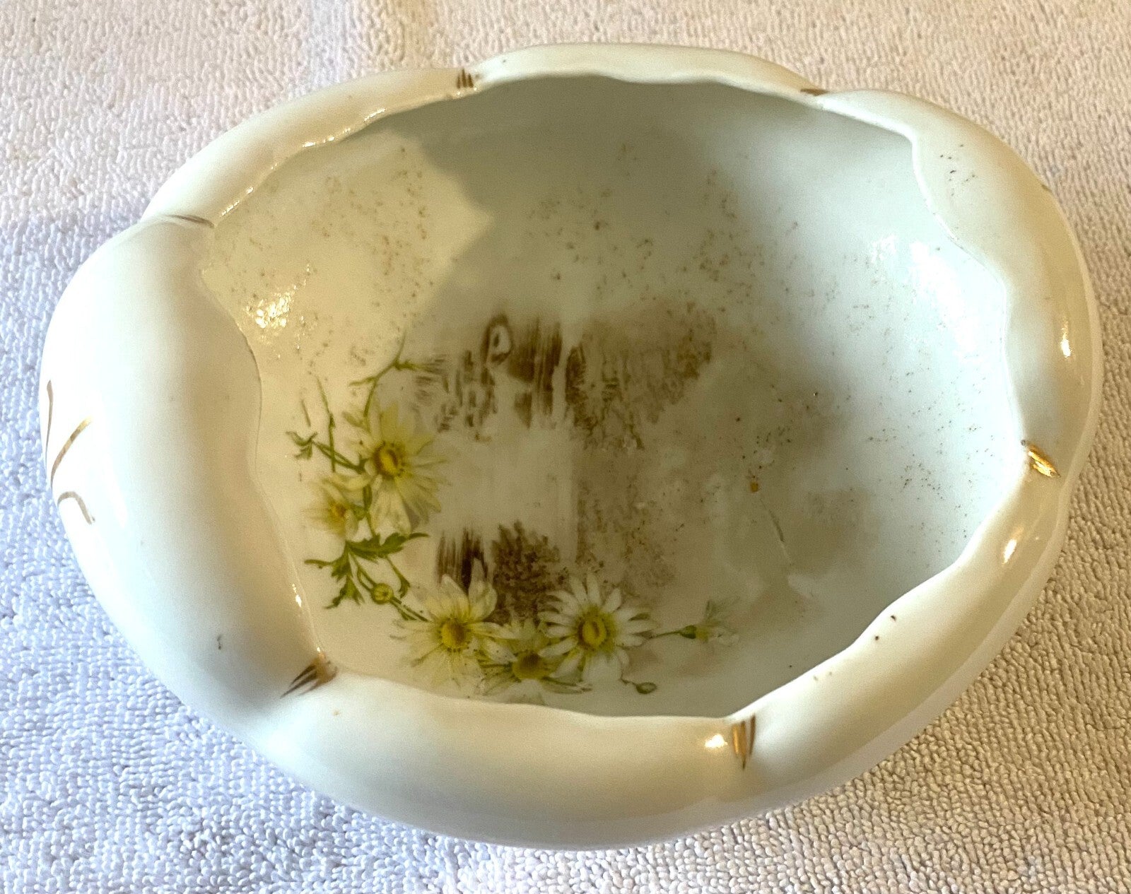 Antique Bavaria White FLoral Royal Austrian Four footed bowl