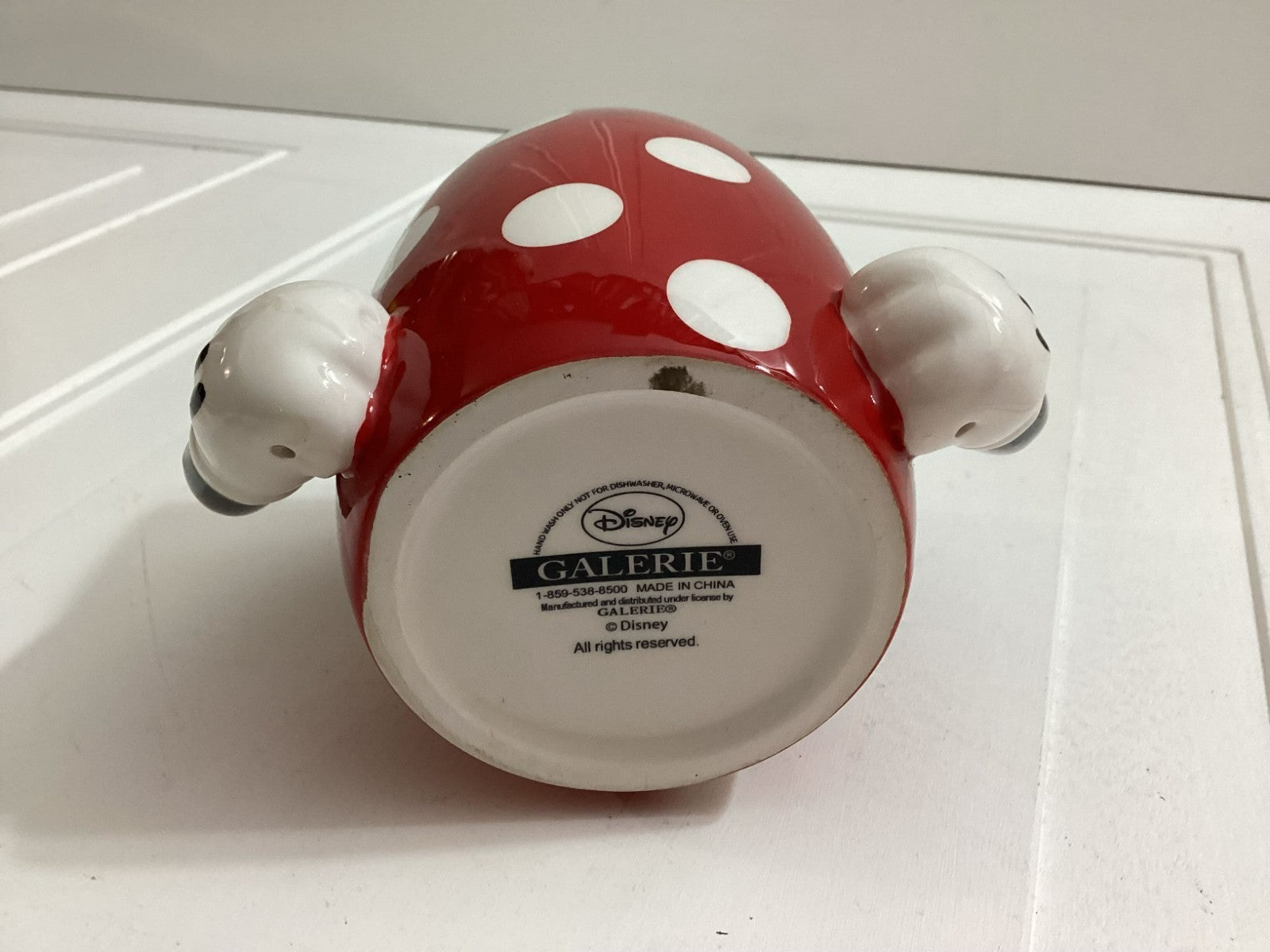 Disney Galerie Mickey Mouse Ceramic Coffee Cup Mug Red Pants With Arms Polka Dot