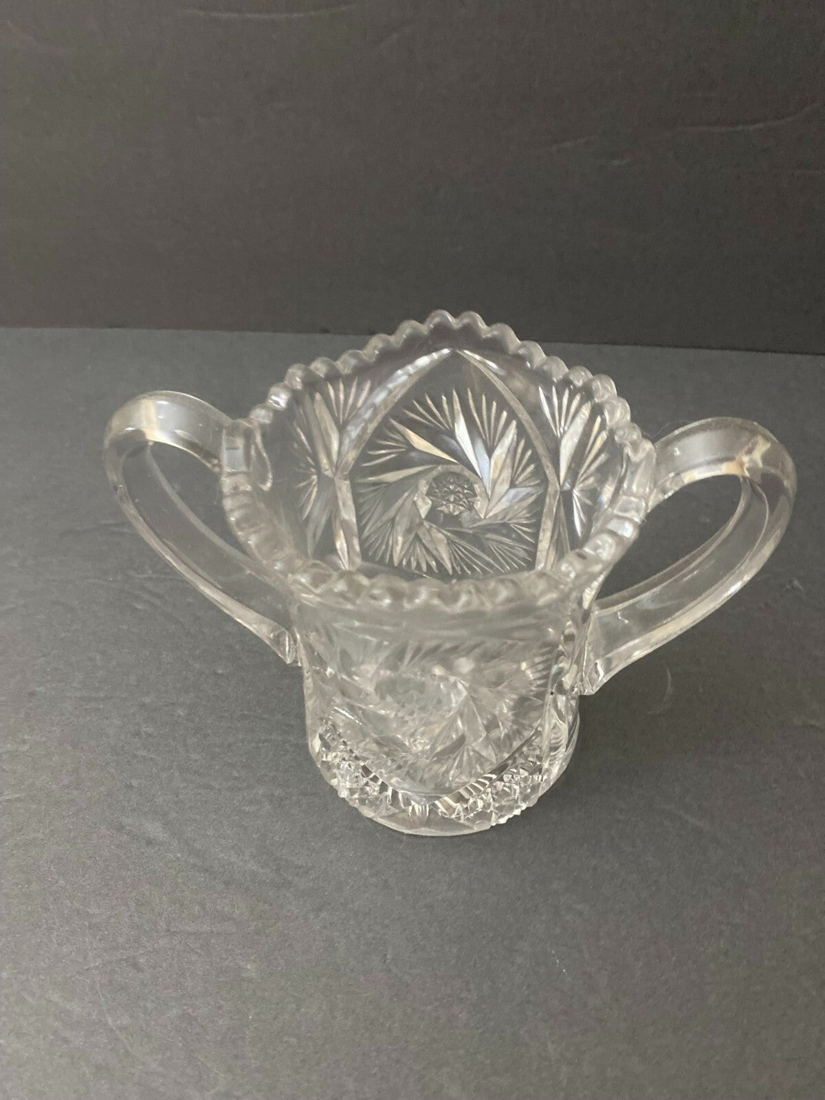 Vintage 2 Handles Glass Sugar Dish