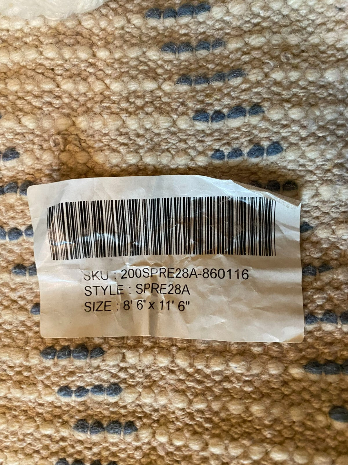 Large Blue White Moroccan Berber Shag 8'6